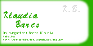 klaudia barcs business card